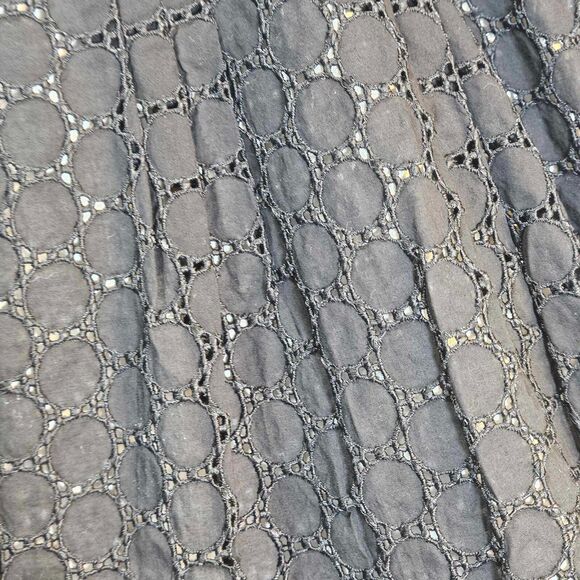 Ann Taylor Black Eyelet Cut Out Lace Skirt size 12 A Line Flare Fully Lined - Picture 10 of 11